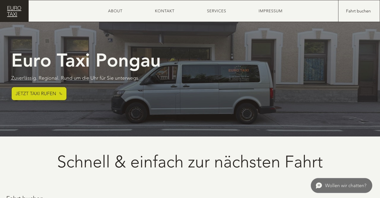 Website von EuroTaxi Pongau